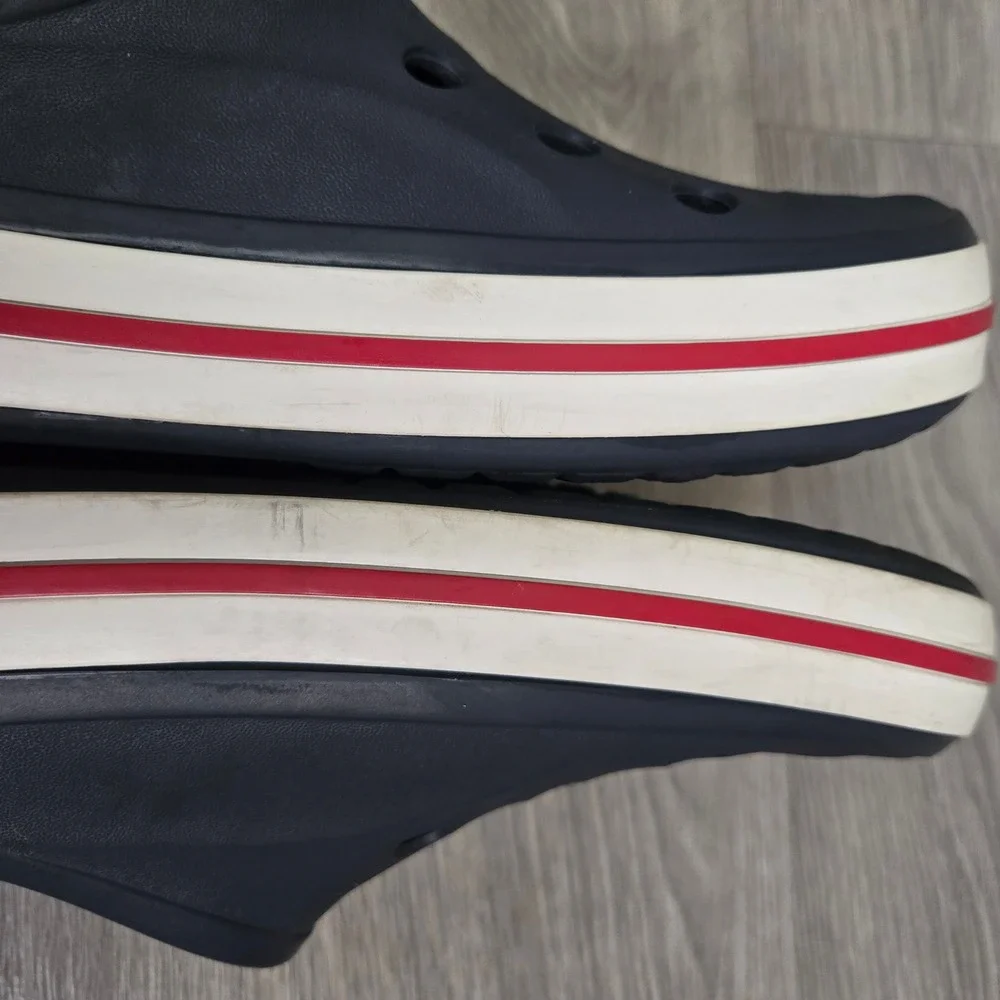 Crocs Navy Blue Bayaband Clogs Size 12 Casual Sporty Logo Clog Sporty